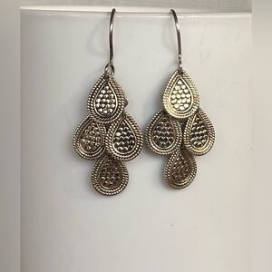 Anna Beck Gold Teardrop Filigree Dangle Earrings